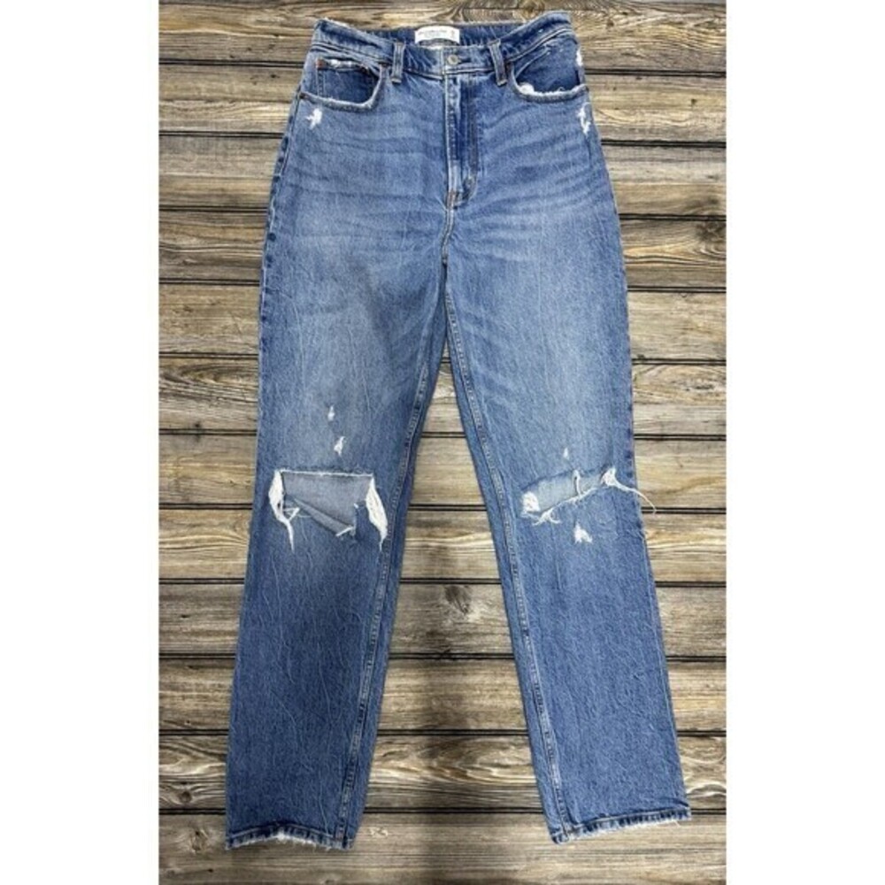 Aberrombie Jeans Women's Ultra SZ 28/6L High Rise Baggy 90s Straight Leg Jeans